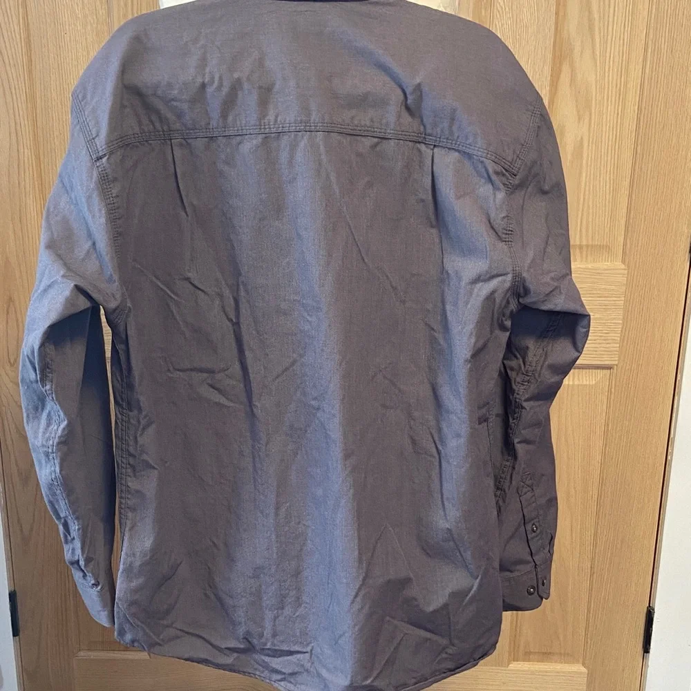 Carhartt Men's Button Down Work Shirt in Gray - Picture 3 of 7